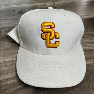 White USC Fitted Hat